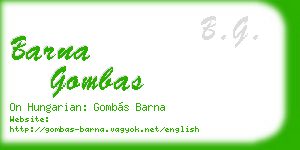 barna gombas business card